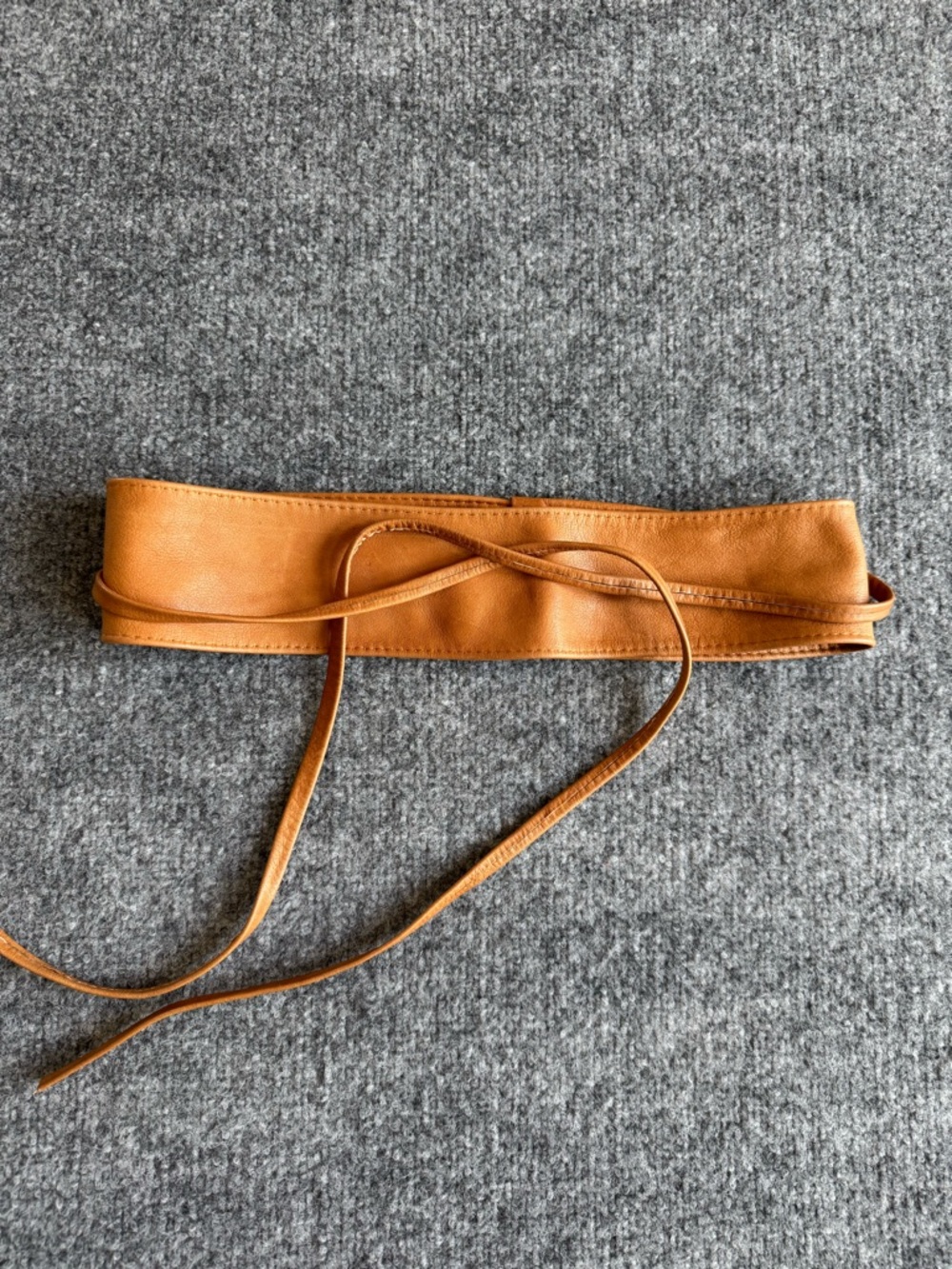 Leather Wrap Kimono Obi Belt Leather Waist Tie Tan Adult One Size